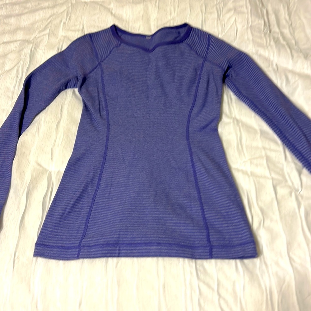 Lululemon Size 4 Purple striped long sleeve woman’s shirt